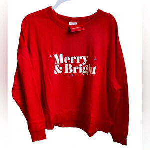 Wondershop Merry & Bright Red Christmas/ Holiday Graphic Sweatshirt